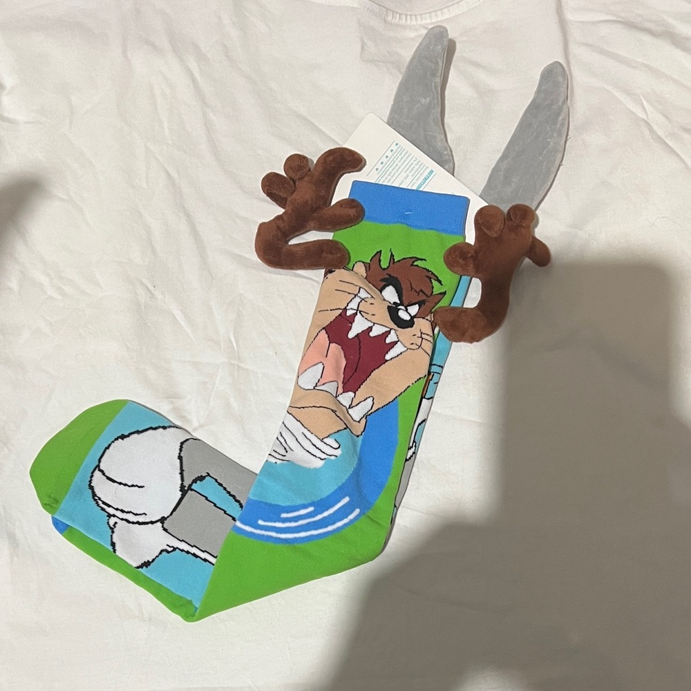 New! Fun Character Socks - Green and Blue